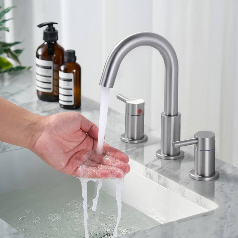 WOWOW 8 in. Widespread Double Handle Bathroom Faucet