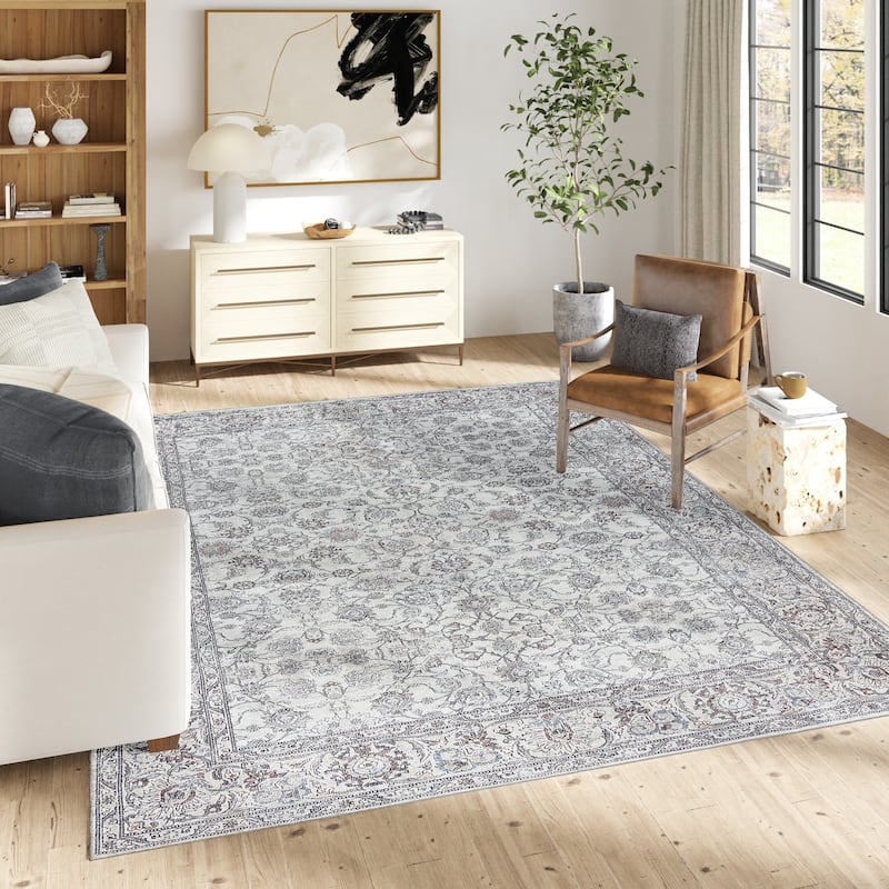 Thomasville Emporia Industrial Old World Chenille Machine Washable Non-Slip Flat Pile Area Rug Collection