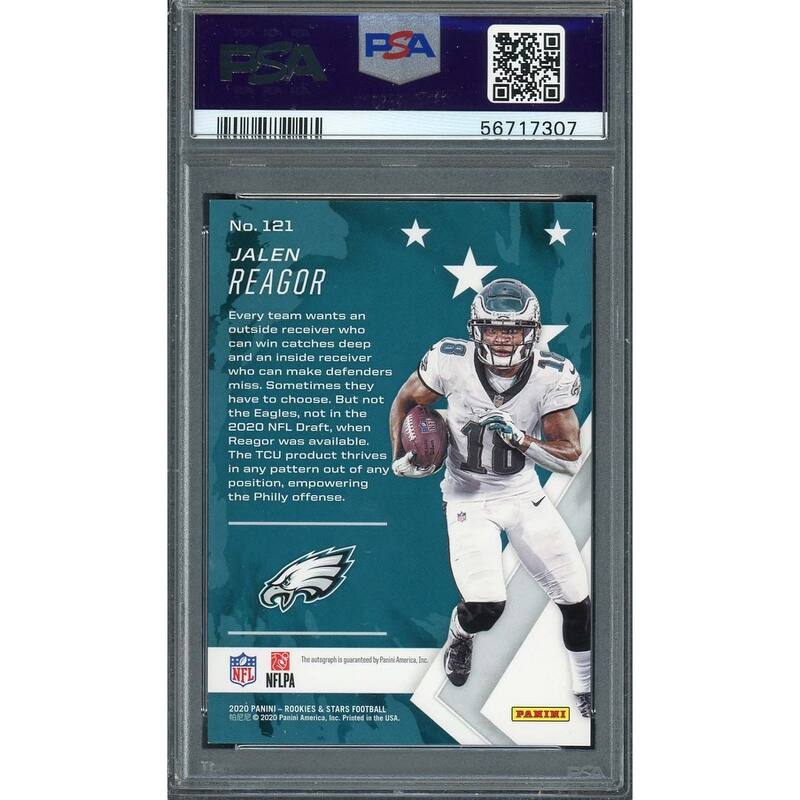 Jalen Reagor 2020 Panini Rookies & Stars Autographed Card #121 Graded PSA 8 /99 - 8'6" x 11'6"