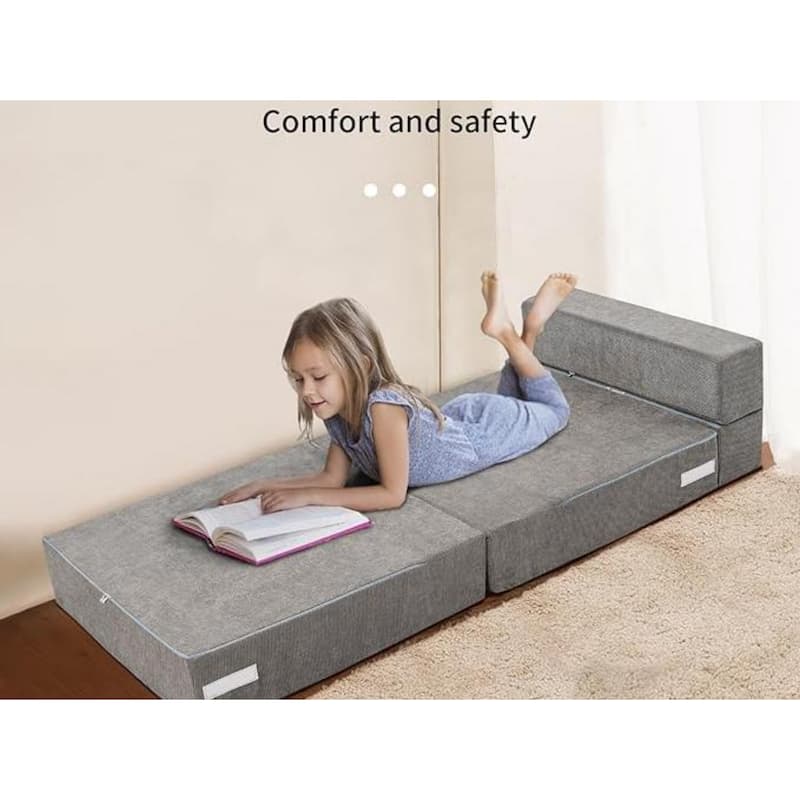 DoCred Kids Folding Sofa, Convertible Floor Mattress, Bed, Play Couch