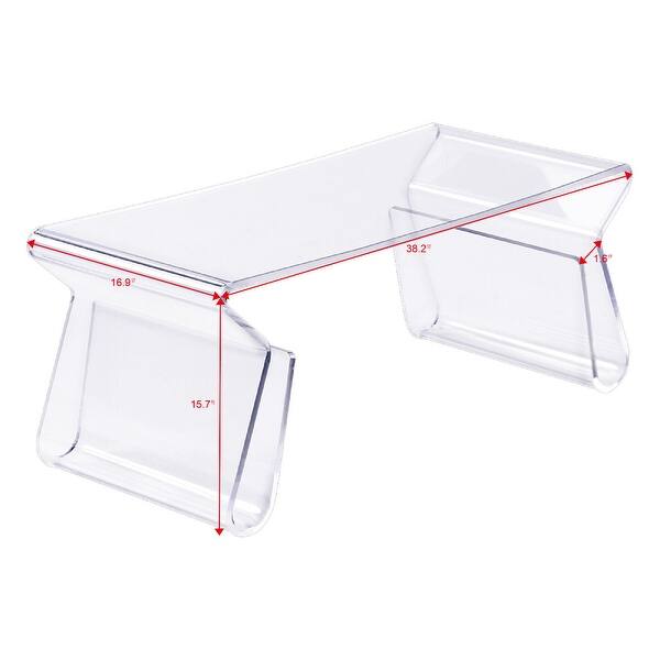Shop Costway 38 Clear Acrylic Coffee Table Cocktail Table With