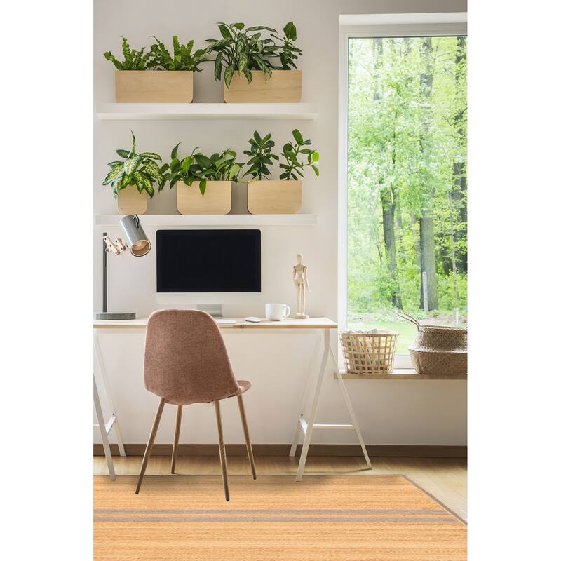 ECARPETGALLERY Braided Weave Palas Denizli Tan Jute Rug - 4'8 x 6'6