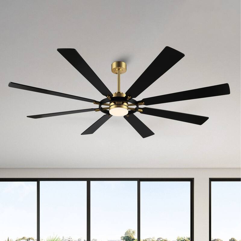 WINGBO 80-inch 8-Blades Indoor DC Motor Ceiling Fan With LED Light and Remote Control