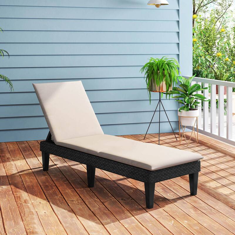Costway Patio Lounge Chair Recliner Chair with 3-Position Adjustable - See Details - White