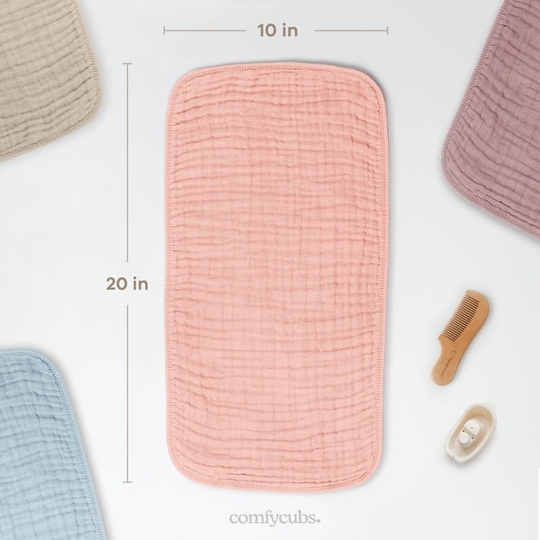 dimension image slide 6 of 21, Muslin Burp Cloths Large 100% Cotton by Comfy Cubs