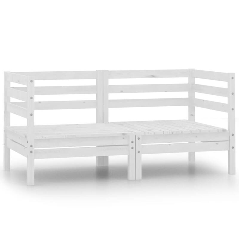 vidaXL Patio Loveseat Outdoor Patio 2-Seater Sofa for Garden Solid Wood Pine - 25" x 25" x 24.6"