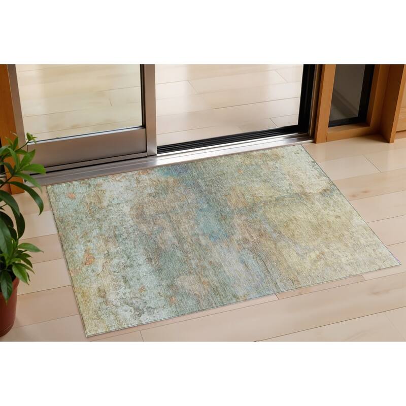 HomeRoots Abstract Transitional Rectangle Outdoor Rug - 3' x 5'
