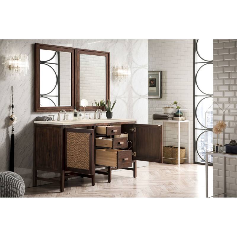 James Martin Vanities Addison 60" Double Basin Hardwood Vanity Set