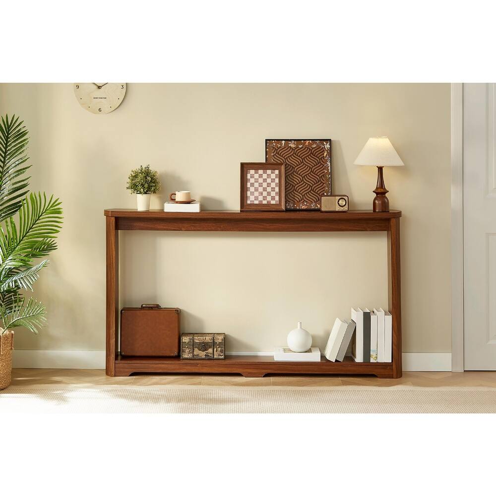 70.1" Corrugated Texture Storage Table for Entranceways