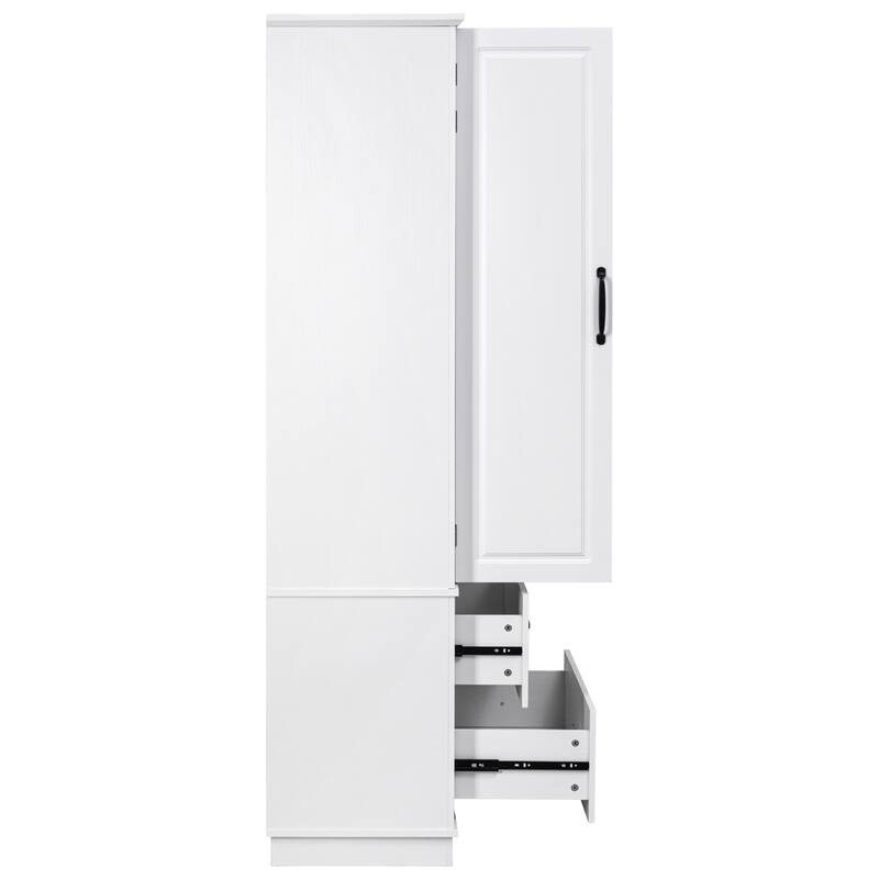 71" Farmhouse Pantry Cabinet Freestanding Storage Cupboard
