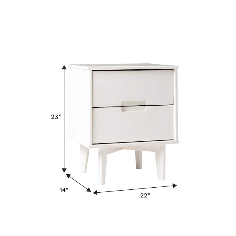 Middlebrook Mid-Century Solid Wood 2-Drawer Nightstand