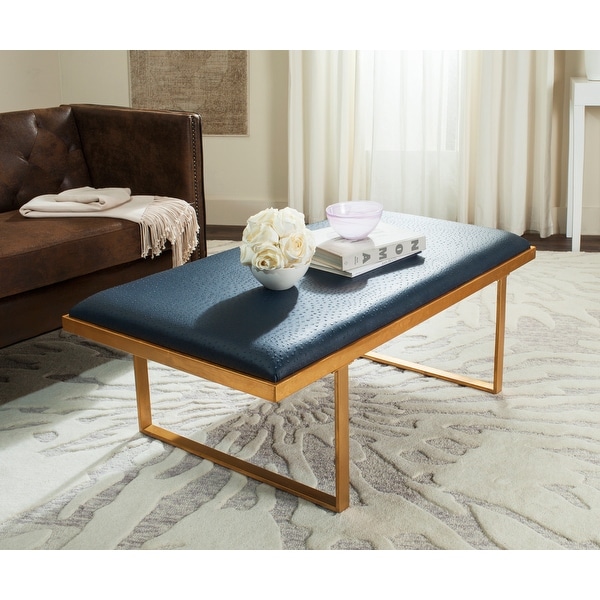 SAFAVIEH Millie Loft Navy/Gold Coffee Table - 48" x 28" x 18". Opens flyout.