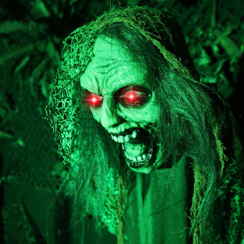 Haunted Hill Farm Lifesize Animatronic Zombie with Chains with Lights and Sound