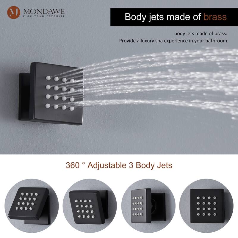 64 Colors LED Light and Music Ceiling Mounted Thermostatic Shower System