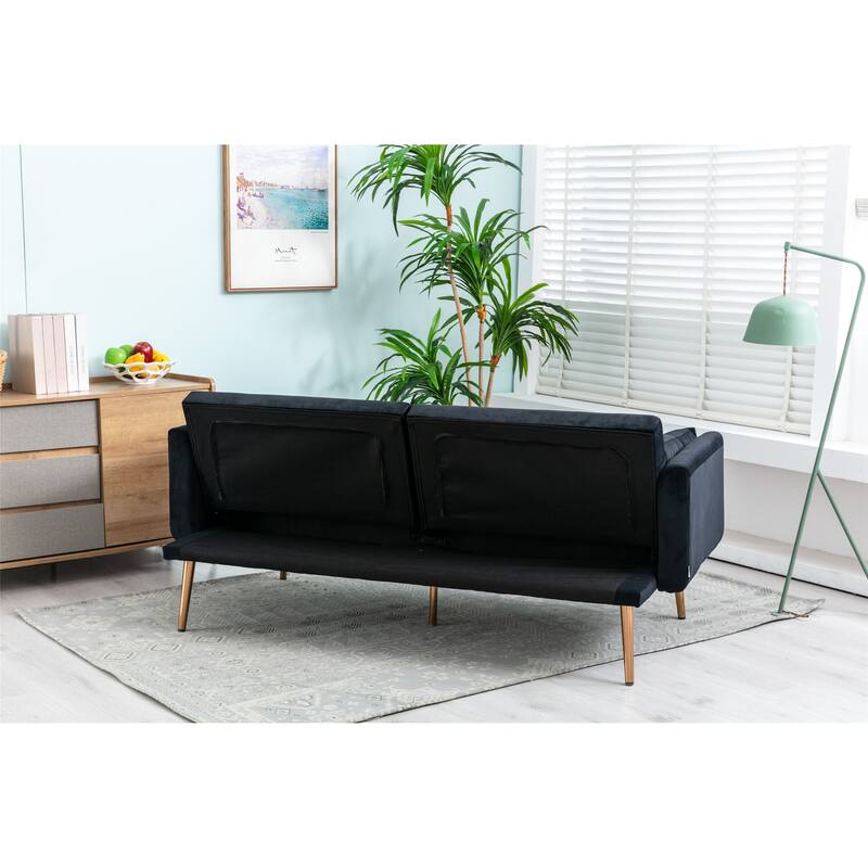 Velvet Loveseat Futon Sofa Bed with 2 Pillow and Individually