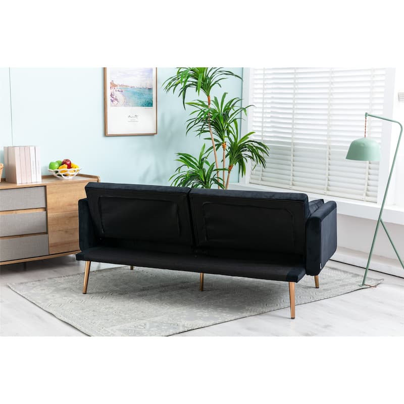 Velvet Upholstered Convertible Loveseats Sleeper Sofa