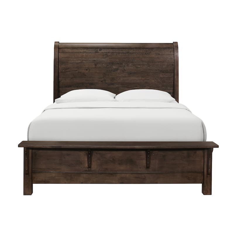 King Sleigh Bed in Ash Brown