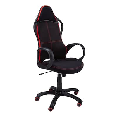Racing Style Gaming Office Chair in Black and Red with High Back, Tilt Control and Padded Swivel Seat