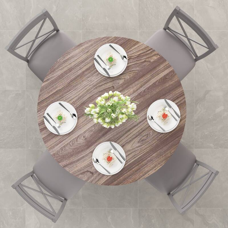 VECELO Round Dining Table and Chairs Sets, 4 Colors Dining Table Set
