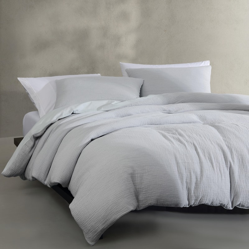 Calvin Klein Washed Texture Solid Cotton Duvet Cover Set