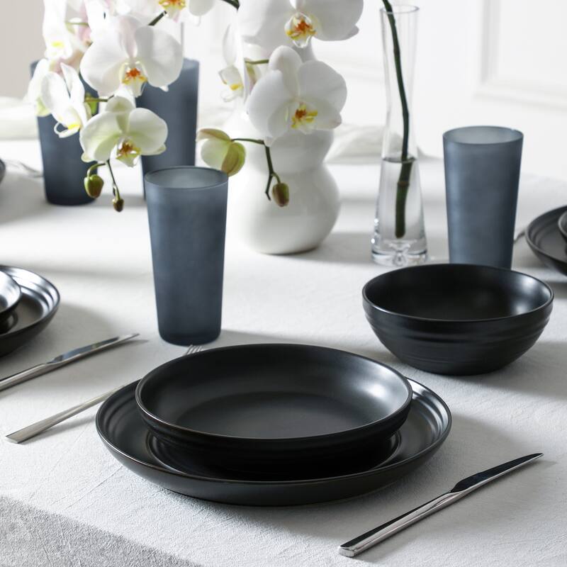 Stone Lain Elio Stoneware Dinnerware Set and Glassware Set