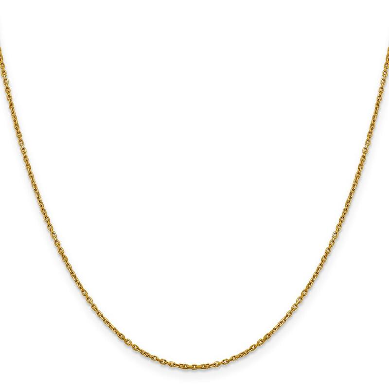 Curata 14k Yellow gold 1.25mm Diamond-Cut Rolo Chain Necklace Options: 16 18 20 24