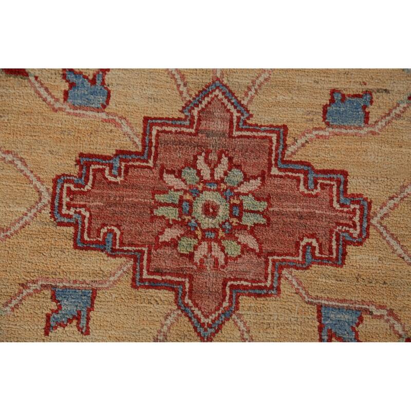 Orange Vegetable Dye Heriz Serapi Oriental Rug Handmade Wool Carpet - 8'10"x 11'9"