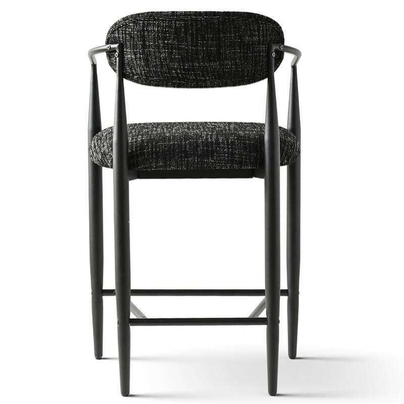 Modern Upholstered Arm Counter Stool with Metal Frame Leg(Set of 3) - N/A