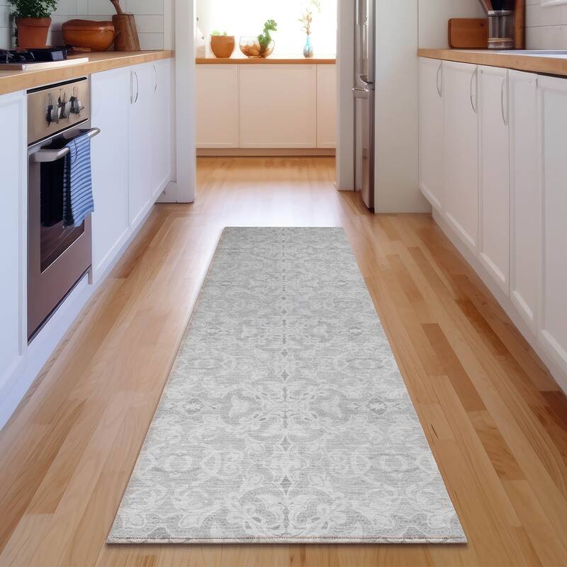 Premium Washable Super Soft Boho Crest Mayfield Rug - Silver - 2' 3" x 7' 6" - Runner