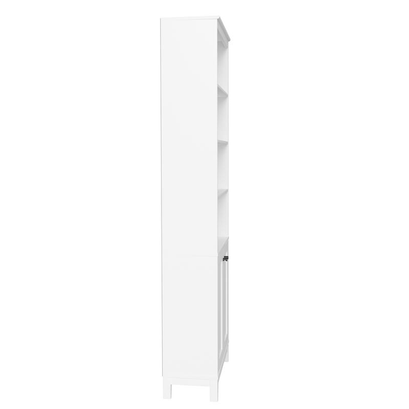 Prepac Yaletown 79.5" H Bookcase, Extra Tall Bookshelf with 4 Shelves and 2 Doors, Accent Bookshelf for Living Room, Home Office