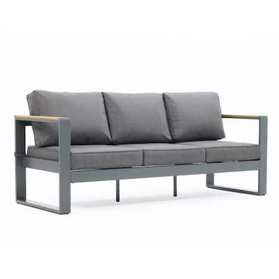 Aoodor Patio Furniture 3 Seater Aluminum Sofa Couch Deep Seat