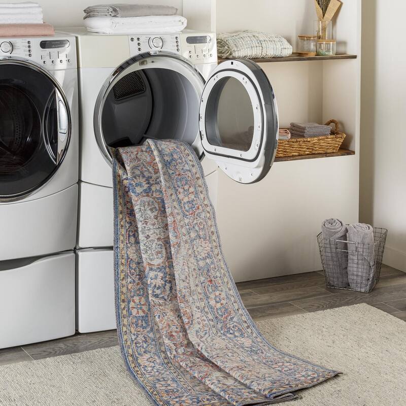 Livabliss Traditional Colin Medallion Washable Area Rug