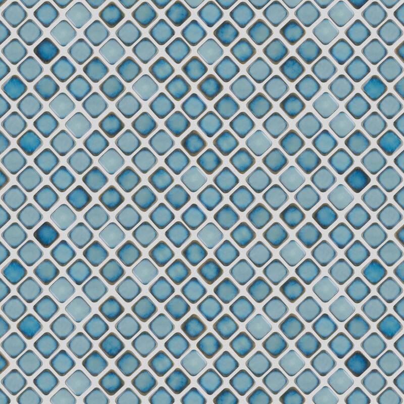 Merola Tile Hudson Diamond Marine 12-1/4" x 12-3/8" Porcelain Floor and Wall Tile