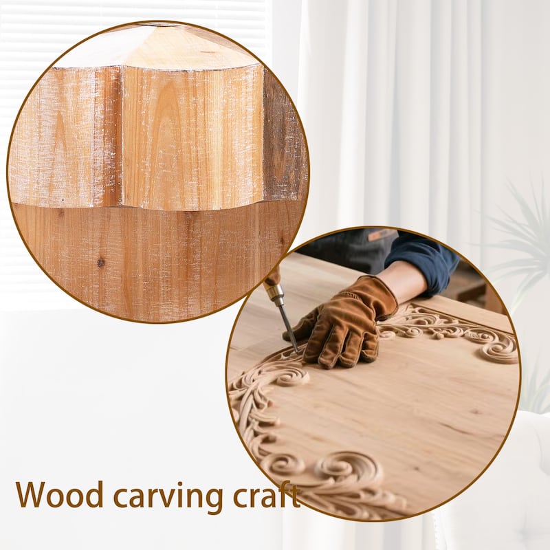 Roomfitters Rustic Flower Shaped Coffee Table, Distressed Manufactured Wood, Multicolor