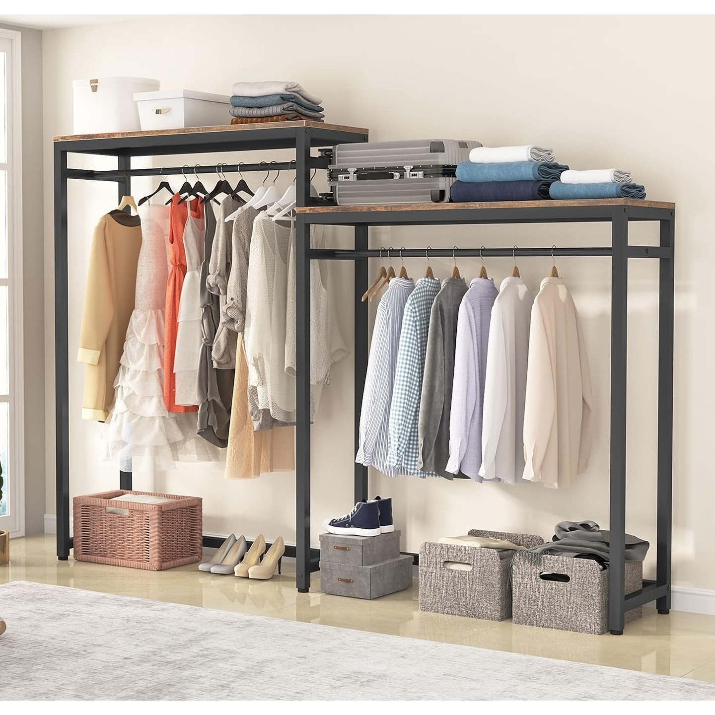 Cloth hanging closet organizer top