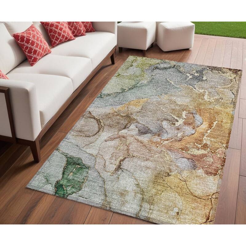 Galu Artistic Abstract Weather Resistant Modern Chic Outdoor Rug - 5' X 8' - Multi