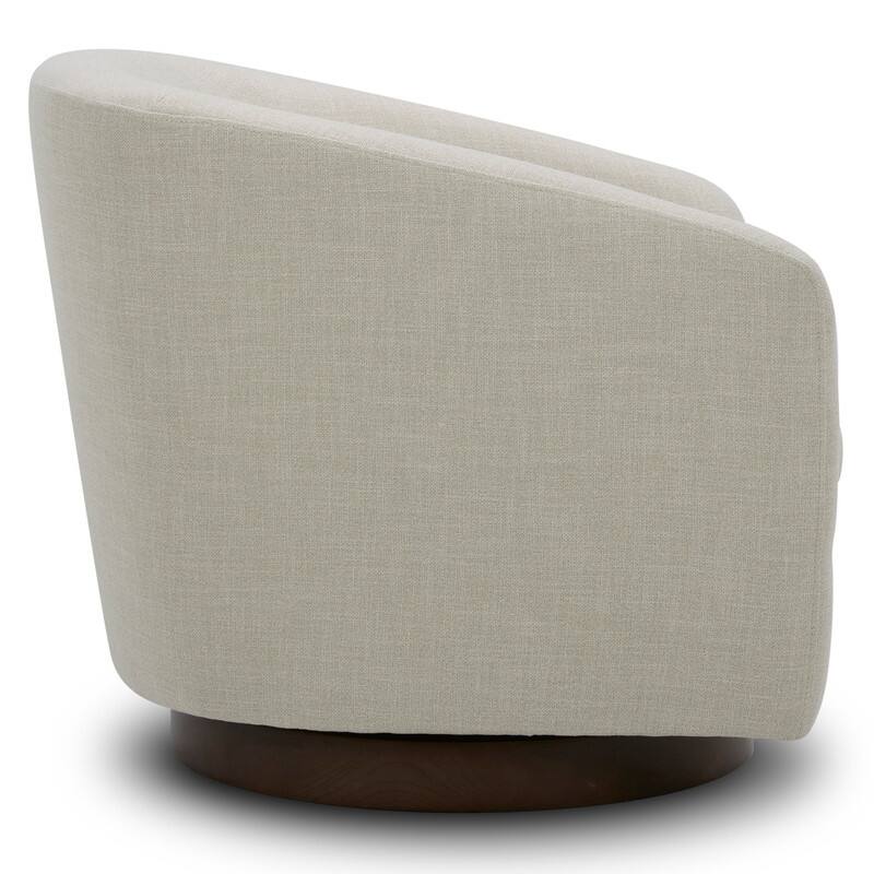 Spruce & Spring 360° Swivel Accent Chair with Solid Wood Base and Padded Seat