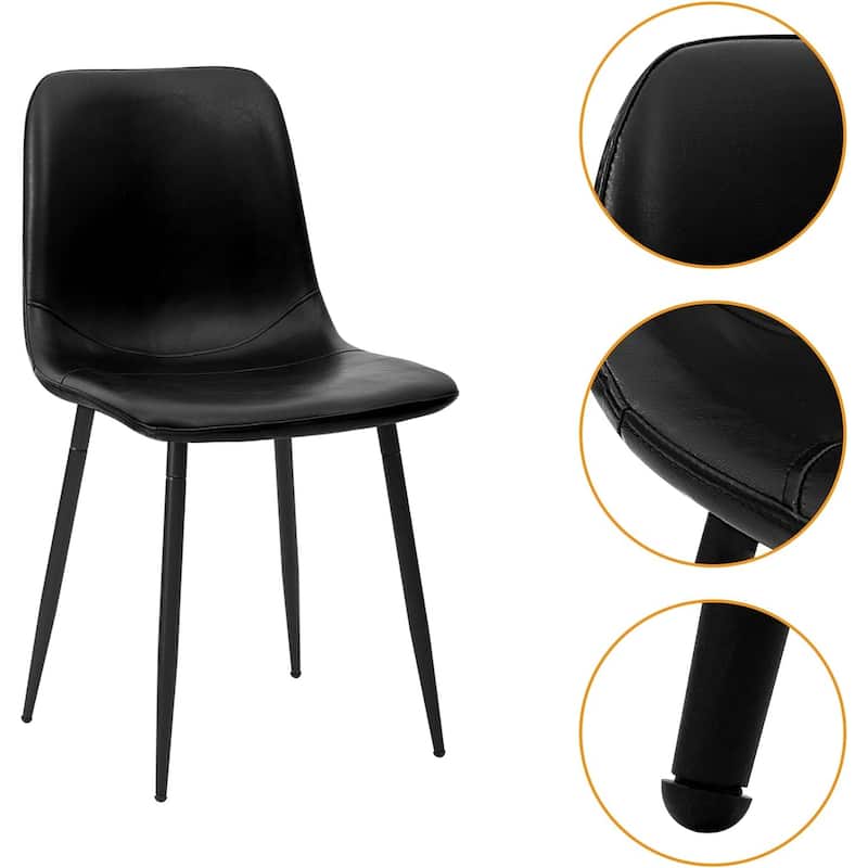 Living Monte Black Faux Leather Dining Chair by CangLong - N/A