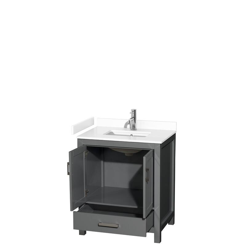 Sheffield Single Bathroom Vanity Set, Cultured Top, No Mirror