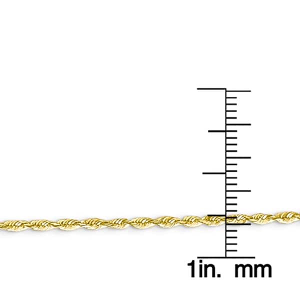 10k Yellow Gold Lightweight Diamond-Cut Rope Chain Ankle Bracelet 10k Yellow Gold Lightweight Diamond-Cut Rope Chain Ankle Bracelet
