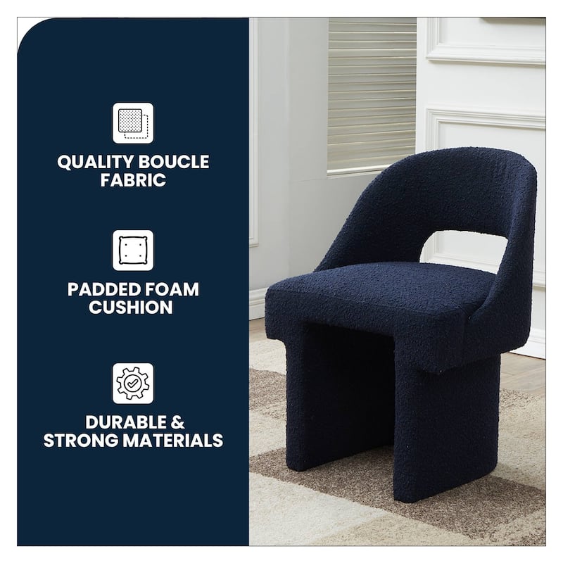 Quell Boucle Modern Elegant Upholstered Accent Chair with Solid Wood Frame & Plush Comfort for Home Office Living Room & Bedroom