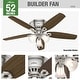 preview thumbnail 15 of 20, Hunter 52" Builder Low Profile Ceiling Fan with 3-Light Light Kit and Pull Chain - Casual, Traditional, Transitional