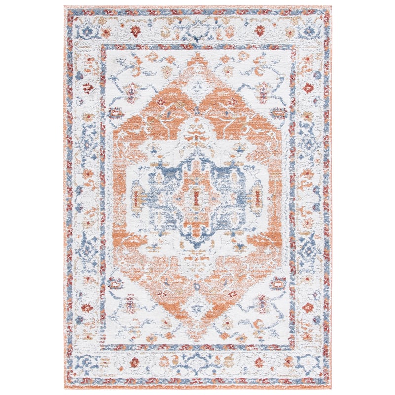 SAFAVIEH Luna Sharlene Oriental Medallion Rug - 5'3" x 7'6" - Ivory/Rust
