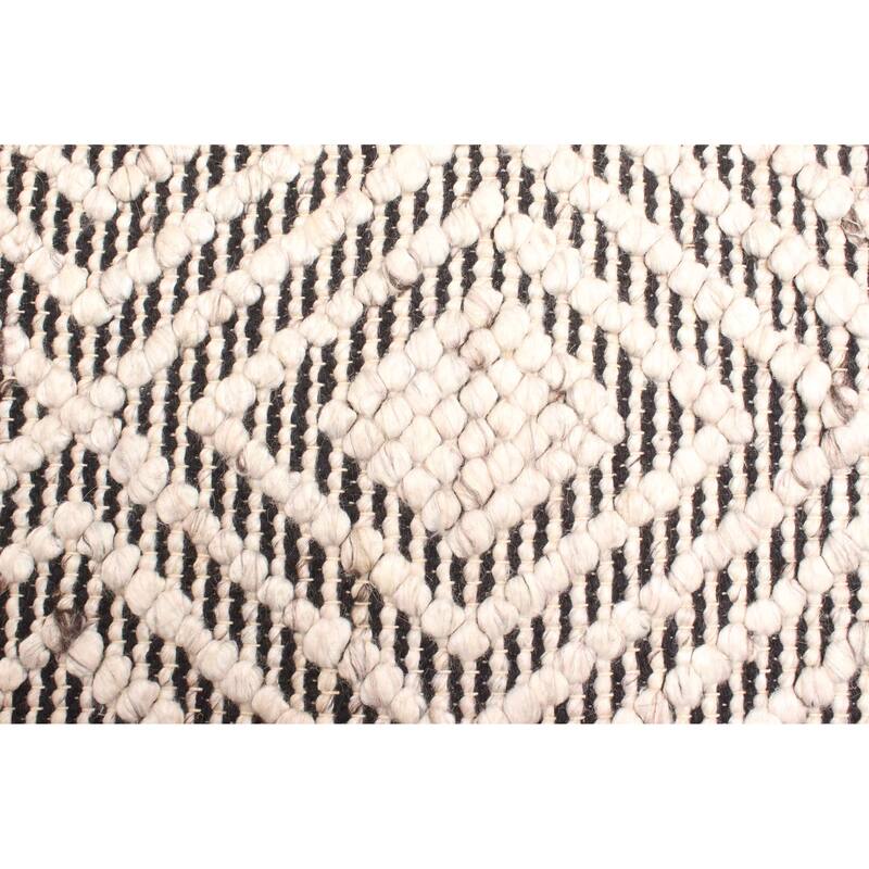 ECARPETGALLERY Braid weave Sienna Beige Wool Rug - 5'3 x 7'6