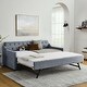 preview thumbnail 12 of 10, Twin Size Upholstery DayBed with Twin Size Erectable Trundle and USB Charging Design, Linen Grey