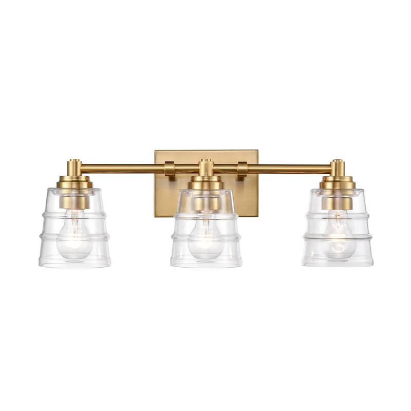 Elk Home Pulsate Satin Nickel With Clear Glass Vanity Light