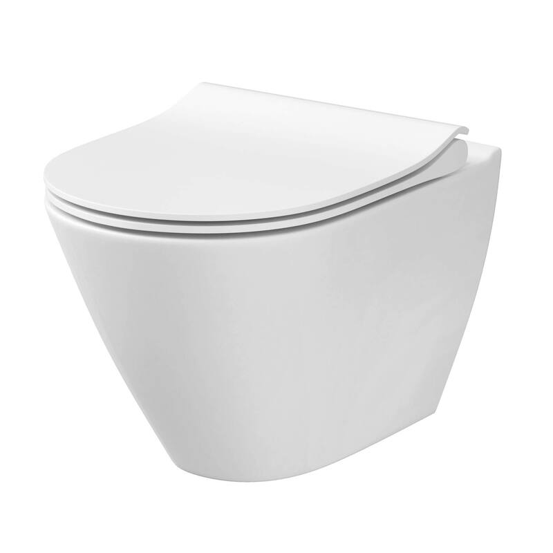 Supreme In-Wall toilet Combo Set - 20" Toilet Bowl With Soft-Close Seat, 2"x 4" Tank And Carrier System, Push Buttons Included.