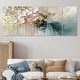 preview thumbnail 3 of 12, Designart - Gold Floral Brushstroke Abstract Painting - Flowers Canvas Wall Art Set - Oversized Traditional Wall Decor 60 in. W x 28 in. H - 5 Equal Panels
