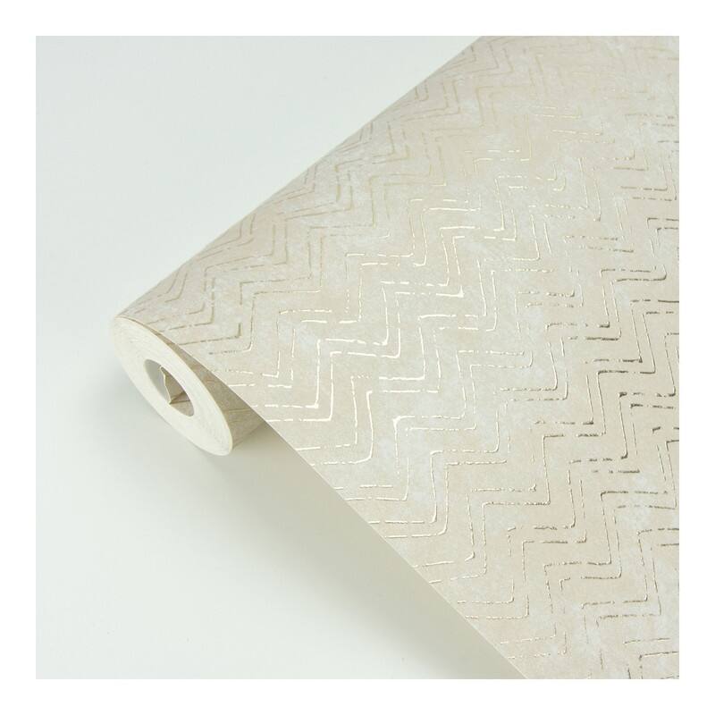 Brewster Luna Copper Distressed Chevron Wallpaper - 27.5 x 396 x 0.025