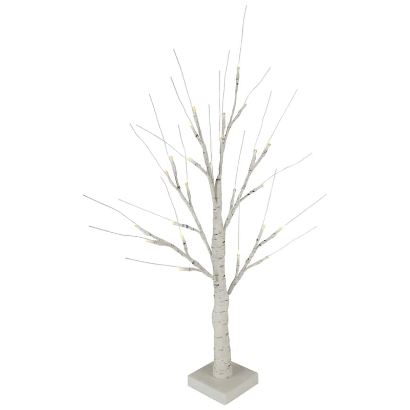 24" LED Lighted White Birch Christmas Twig Tree - Warm White Lights